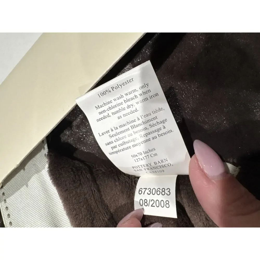 Pottery Barn Cozy Plush Throw Blanket 50